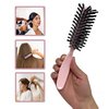 Styling Gear Detangling Hair Brush Nylon Bristles 7 Row Teasing Womens Brush For Thick Hair Small Travel Hairbrush Brush For Hair 2 Pcs. (Light Pink)