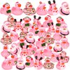 Honoson 36 Pcs Christmas Pink Rubber Ducks Bath Toy Rubber Duck Bulk Mini Ducks for Birthday Gifts Shower Party Favors Activity Birthday Decoration Rewards