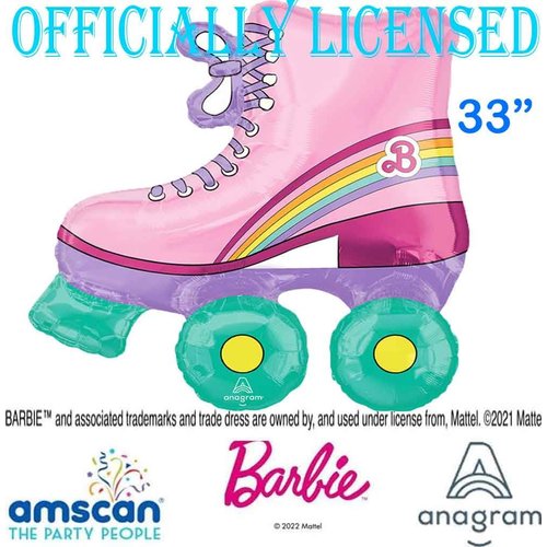 Party City Anagram Babrie Roller Skates Licensed Birthday Party Supplies Balloon Bouquet Decorations, Multicolored