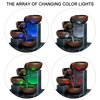 Father'sDen Collection Small Indoor Waterfall Fountain-Tabletop Fountain 4 Level-Indoor Desktop Fountain with Audible Calming Waterfall Sounds for Feng Shui Effect-Cascading LED Color Lighting