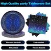 41 Pack Galaxy Party Supplies,RAIHOMKIT Outer Space Themed Birthday Party Decoration,Starry Night Supplies,Space Party Tableware Set,Starry Night Tablecloth Paper Plates Napkins for Boys Girls