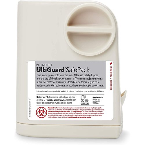 All-in-One UltiGuard Safe Pack Pen Needles and Sharps Container for at-Home Insulin Injections and Safe Needle Disposal, Size: Mini 5mm (3/16”) x 31G, 100 Count