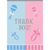 Gender Reveal Thank You Note Cards, 8ct
