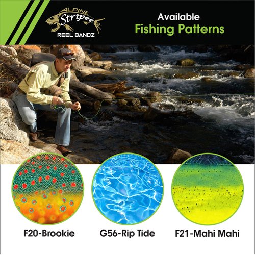 Alpine Innovations Stripee ReelBandz 3 Pack - Universal Fit Fly Fishing Reel Cover to Prevent Line Tangles- (Regular, Brook Trout)