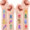 97 PCS Jellyfish Temporary Tattoos - Under The Sea Creatures Mermaid Ocean Themed Stickers for Kids Birthday Party Supplies, Decorations, Favors, and Prizes - Cute Gifts for Boys and Girls