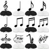 12PCS Piano Notes Honeycomb Centerpieces Music Party Decorations Notes Silhouette Retro Table Music Silhouette Party Favors Birthday Baby Shower Party Supplies