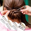 Yolev 8 Pieces U-shaped French Hair Pins Metal Chignon Hair Pins Acetate 2 Prong Bun Updo Hair Fork Hair Sticks Hairstyle Accessories for Women