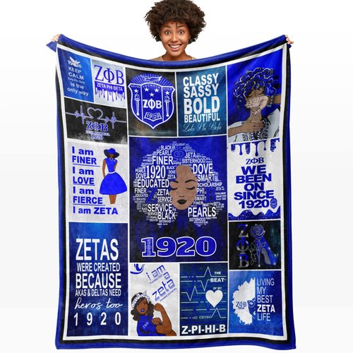 Eadana Sorority Gifts for Women, Sorority Gifts for Girls, Black Sorority,1920 Blue and White Blanket, Inspired Sublimation Designs Gift, Sorority Gifts for Her 40"×50" Throw Blankets