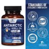 Krill Oil Omega 3 Supplement 1000 mg - Antarctic Krill Oil with Omega-3 EPA, DHA with Astaxanthin Sourced from Red Krill, Brain Health & Immune Support with Phospholipids - 30 Servings, 60 Softgels