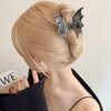 Black Bat Hair Claw Clip Halloween Hair Clips Gothic Bat Shaped Hair Jaw Clips Halloween Punk Hair Barrettes Strong Hold Bat Hair Clamp Clips Non Slip Hair Accessories for Halloween Hair Styling