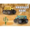 Crelloci School Bus Monster Truck Toy - 2 Pack Set Die Cast Yellow School Bus Toy, Pull Back Car Toys, Big Wheel Monster Truck Play Vehicles Gifts for Toddlers, Kids, Boys