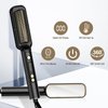 Hair Straightener Brush with Ceramic Coating, Hair Straightener Comb 6 Temps Settings up to 210-400F, 20s Fast Heating, Double Voltage 110-240V Travel Hair Straightener