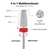 Xinshare Nail Drill Bit Carbide 5 in 1 Multi-function Manicure Drill Bit 2 Way Rotate Use for Both Left and Right Handed, Fast Remove Acrylic or Hard Gel, Nail Drill Machine,Fine
