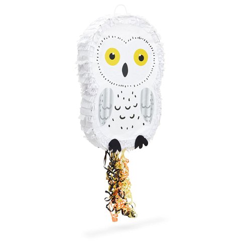 BLUE PANDA - Small Owl Pull String Pinata for Woodland Birthday Party Decorations (17 x 13 In)