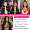 SUNKASA 30 Inch Straight Lace Front Wigs Human Hair 200% Density 13x4 HD Transparent Lace Front Wigs for Black Women Glueless Lace Frontal Wig Human Hair Pre Plucked With Baby Hair Natural Black