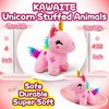 Light Pink Unicorn Stuffed Animals, Kawaii Plushies for Girls and Boys, Soft Unicorn Mini Plush Toys Key Chains, Fun and Cuddly Plush Toy for Kids, Small and Cute Stuffed Animal for Birthday Gifts