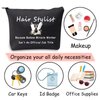 JXGZSO Hairdresser Gift Hair Stylist Gift Because Badass Miracle Worker Isn't An Official Job Title Hair Dryer Makeup Bag (hair stylist black)