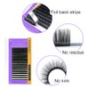 NAGARAKU 5 Trays Eyelash Extensions Individual Lashes 0.15mm D curl 11/12/13/14/15mm in 1 pack Classic Matte Black Natural Professional Faux Mink 16 rows