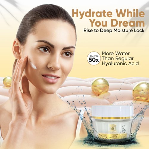 The Olive Temple Anti-Aging Night Face Cream - Infused with Olive Oil, Pomegranate and Cross-Linked Hyaluronic Acid - Binds Water 50X More than common hyaluronic acid, 1.7 fl. oz