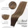 Full Shine 12 Inch Invisible Tape in Hair Extensions Human Hair Adhesive Tape in Extensions Human Hair Balayage Color 2 Darkest Brown Fading to 3 Dark Brown and 27 Honey Blonde 30 Grams 20Pcs