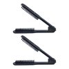 2 Pcs Clamp Hair Brush, Anti-static Double Brushes Comb with Boar Bristle, Hair Straightener Brushes Hair Splint Comb for Wet/Dry/Fine/Home/Barber Shop
