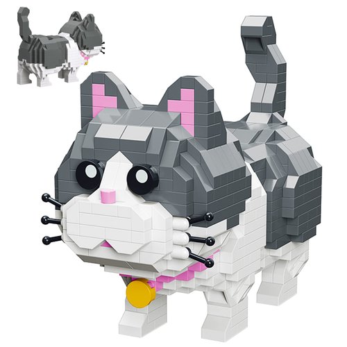 Myweyde Black Cat Building Blocks, Micro Building Blocks Cats, Cute Animal Series Micro Mini Building Blocks Kit, Cat Mini Building Blocks for Boys & Girls (Cat - 673Pcs)