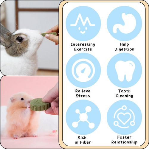 50-60 Pcs Rabbit Chew Toys, Bunny Toys, Guinea Pig Hamster Chew Toys, Rabbit Chew Toys for Teeth, Timothy Stick, Sweet Bamboo, Apple Stick, Prevent Teeth Overgrowth, Clean Teeth, for Small Animals