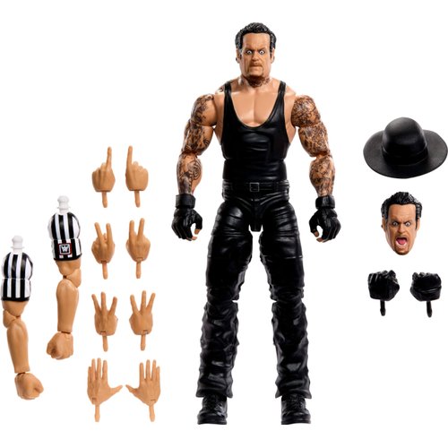 Mattel WWE Elite Collection Action Figure, SummerSlam Undertaker Collectible with Accessory & Referee Build-A-Figure Parts