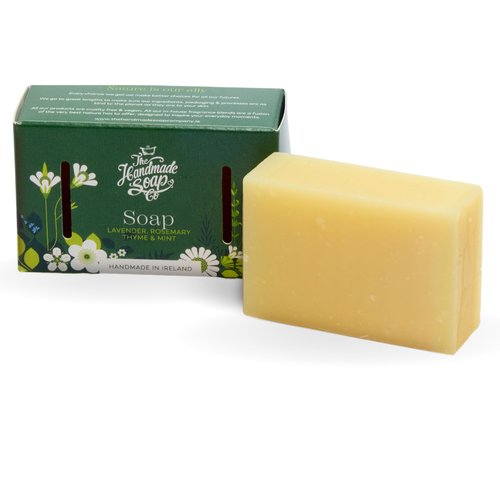 The Handmade Soap Company Soap Bar, Lavender, Rosemary, Thyme & Mint Handmade Bar of Soap, Natural Bar Soap, Organic Bath Soap, Cruelty Free & Vegan Hand Soap Bar, 3.5 oz