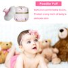 Qopoto Body Powder Puff and Container for Dusting Powder, Baby Women Powder Puff and Powder Case for Bath and Travel (Romantic Flowers)