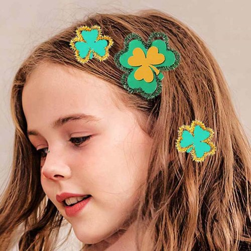 Casdre St. Patrick&#39;s Day Hair Clips Green Shamrock Hair Clip Hair Barrettes Hair Pieces Hair Acce...