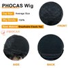 PHOCAS Short Human Hair Pixie Cut Wigs with Bangs for Women Short Black Wavy Wigs Layered Natural Fashion Short Human Hair Wigs