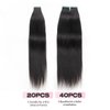 Isheeny Tape In Extensions Human Hair Black Women Yaki Straight Tape In Hair Extensions Seamless Straight Hair Extensions Real Human Hair Tape Hair Extensions 18 Inch 20pieces 40g/set