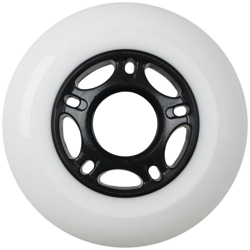 Players Choice Replacement Inline Skate Wheels Outdoor with Hybrid Ceramic Bearings - White 80mm 89A