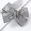 LINAYOHA Rhinestone Hair Bow Clip for Girl Women Sparkling Rhinestone Ponytail Holder Bowknot Alligator Clip Princess headdress Hair Pin Barrette Hair Accessories Christmas Birthday Gift(1Pcs,Silver)
