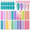 WOKOTO 20 Sheets 280 Pieces Solid Nail Wraps for Women Vivid Nail Polish Stickers Stick On Nails for Women Girls Nail Stickers Full Nail Wraps Nail Art Polish Strips for Gel Polish Strips Decals