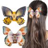 2 PACK Butterfly Hair Clips, Medium Butterfly Clips for Thick Thin Hair, Beautiful Girls Butterfly Hair Claw Clips Non Slip Hair Accessories for Women Girls (Yellow)