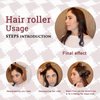 AOYUNHUI Hair Curlers Rollers 18Pcs,Self Grip Hair Roller 3 Sizes in 1 Set with Hair Roller Clips,Comb and Cosmetic Bag-Rose Red