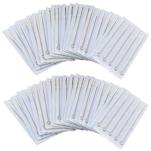 Tattoo Needles Set - 50PCS Sterile Bugpin Tattoo Needles 7RS Tattoo Machine Needles Disposable Tattoo Gun Needles 7 Round Shader for Tattoo Kit