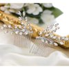 Easedaily Rhinestone Bride Wedding Hair Comb Silver Crystal Bridal Hair Pieces Hair Accessories for Women and Girls (Pack of 2)