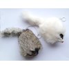 Kats'N Us Trembling Rabbit Fur Mouse Cat Toy with Pull String Cat Toy Gray Color