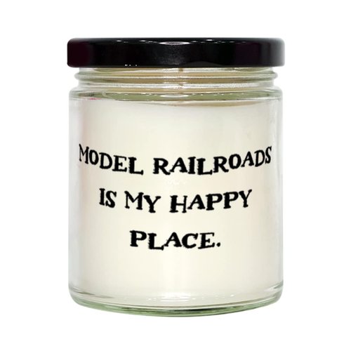 Gag Model Railroads Gifts, Model Railroads is My Happy Place, Holiday Candle for Model Railroads, , Model Trains, Train Sets, Toy Trains, Kids Train Set, Electric Train Set