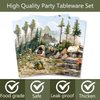 100 Pcs Camping Bachelorette Decorations Outdoor Adventure Disposable Paper Dinner Plates Napkins Cups Forks Dinnerware for Camping Girls Bridal Shower Wedding Engagement Party Decorations Supplies