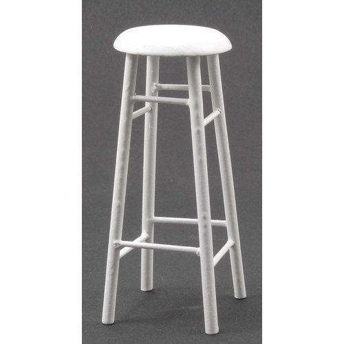 Dollhouse Miniature 3 Inch Bar Stool (White)