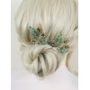 Brihasory Green Gold Bridal Hair Pins 2PCS Wedding Hair Pieces for Brides, Handmade Crystal Hair Clip for Women Hair Accessories, Daily Party Prom Hair Decoration Bridesmaid Gifts(Green)
