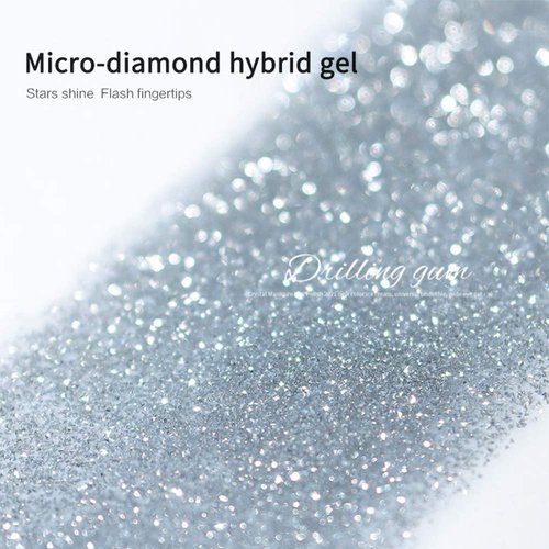 VERONNI Glitter Nail Gel Poish,Reflective Shine Nail Gel Polish Diamond Sparkling Explosion Nail Gel Soak Off UV LED Gel Nail Art Manicure10ml -Silver (S-001)