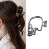 Hair Clips Skull Claw Clips Metal Black Claw Clips Skull Head Shape Design Hair Accessories for Women Girls Thick Thin Hair Cosplay Halloween Decorations 1PCS