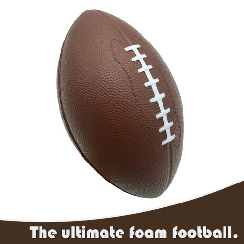 LMC Products Brown Foam Football for Kids - 9 ½ inch Foam Football, Soft Kids Football