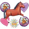 Spirit Horses Riding Free Birthday Party Supplies Brown Horse Balloon Bouquet Decorations