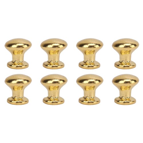 Luqeeg 8Pcs 1:12 Scale Miniature Round Head Knobs, Dollhouse Door Handle Knobs, Mini Drawer Pulls, Dollhouse Accessories (Gold)